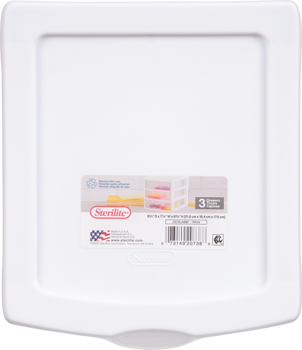 slide 10 of 12, Sterilite White 3 Drawers 1 ea, 8.5 in x 7.25 in x 6.9 in