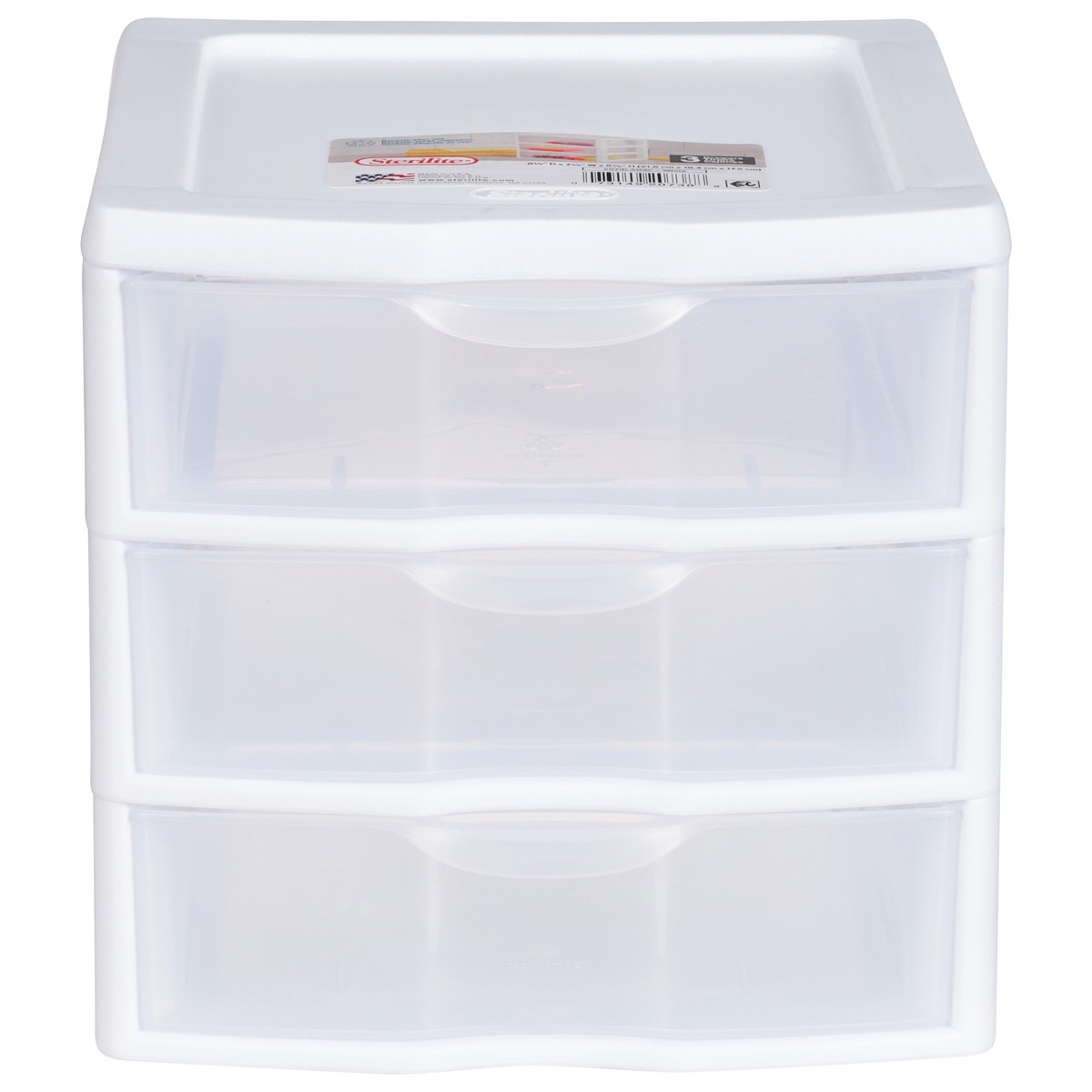 slide 1 of 12, Sterilite White 3 Drawers 1 ea, 8.5 in x 7.25 in x 6.9 in