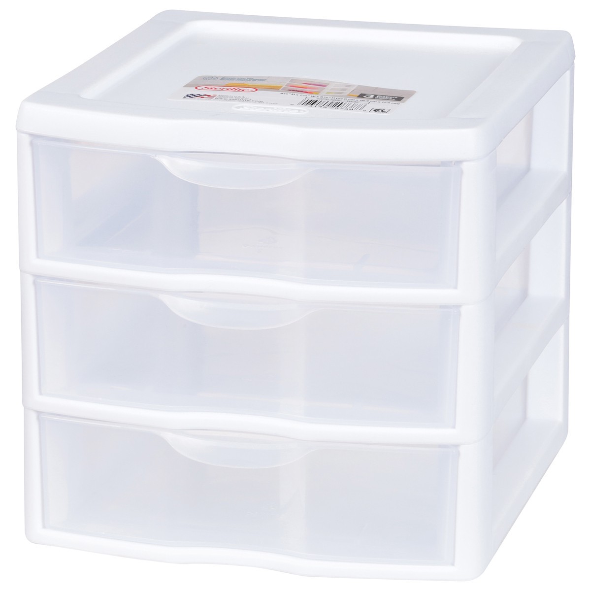 slide 12 of 12, Sterilite White 3 Drawers 1 ea, 8.5 in x 7.25 in x 6.9 in