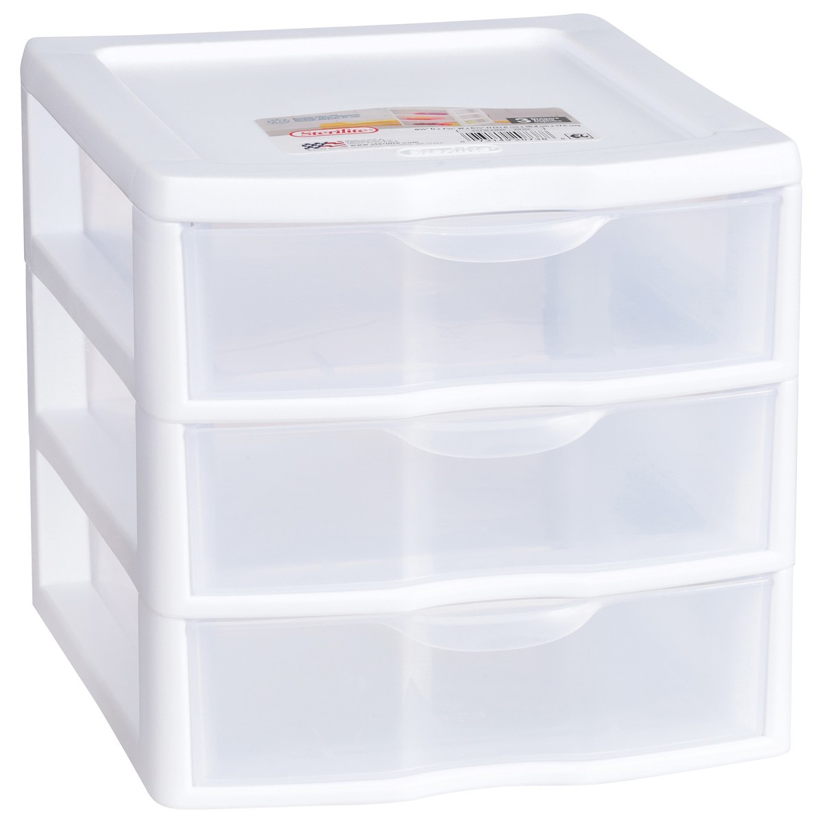 slide 2 of 12, Sterilite White 3 Drawers 1 ea, 8.5 in x 7.25 in x 6.9 in