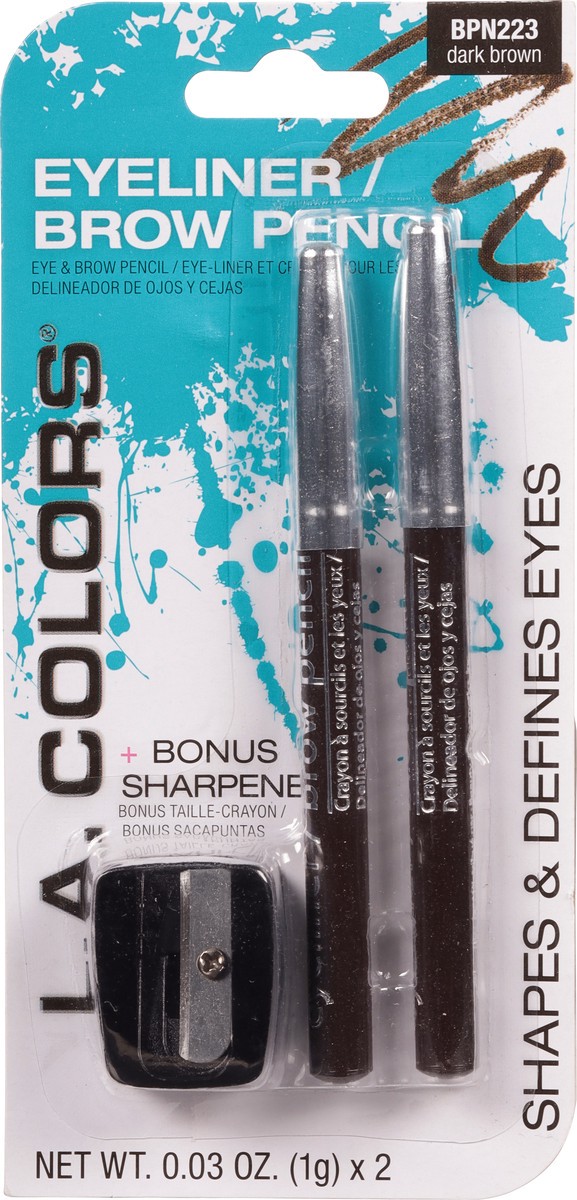 slide 6 of 9, L.A. Colors BPN223 Dark Brown Eyeliner/Brow Pencil 2 ea, 3 ct