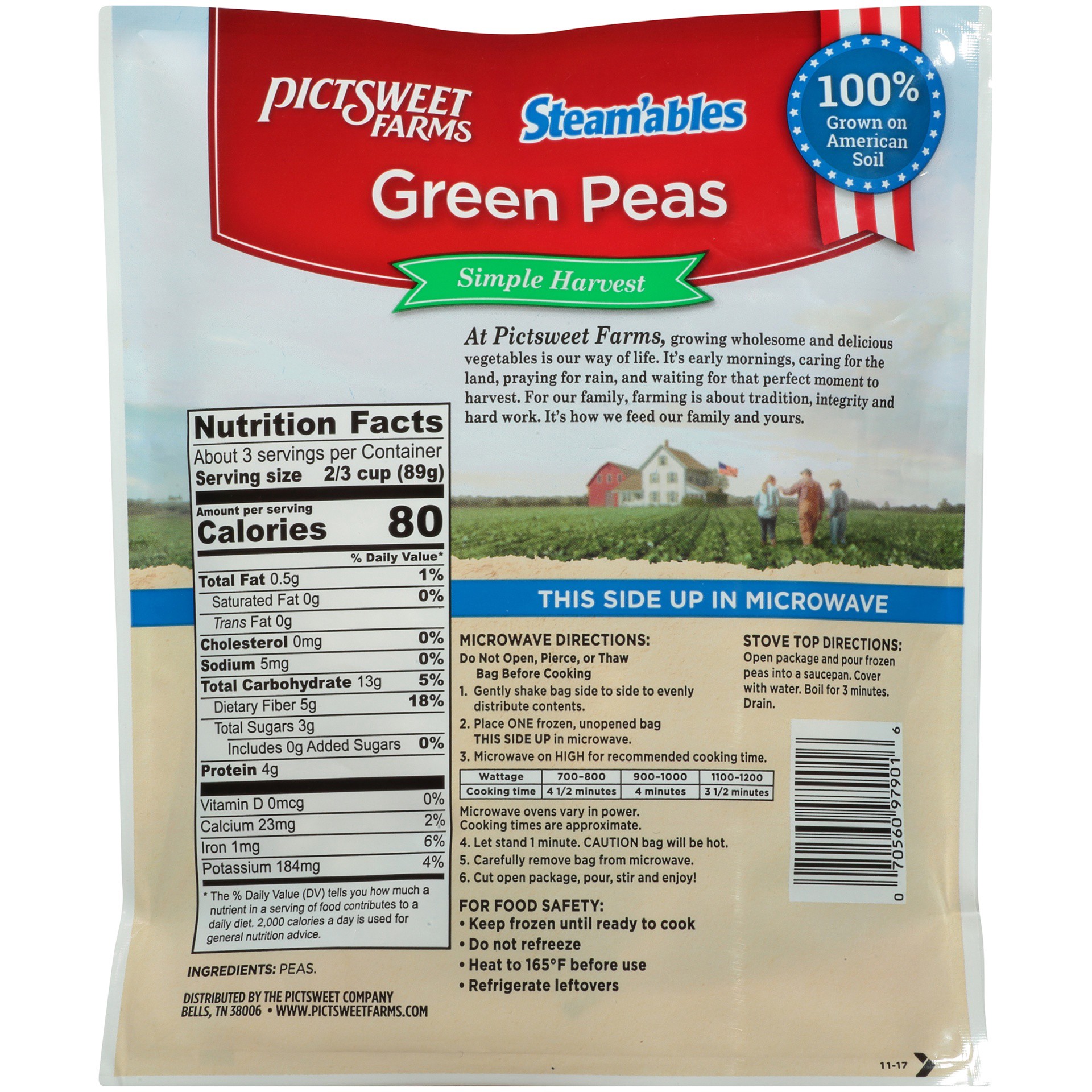 slide 6 of 6, PictSweet Farms Simple Harvest Green Peas, 10 oz