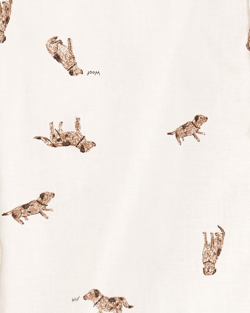 slide 2 of 2, Carter's Toddler 2-Piece Dog Button-Down Shirt Outfit Set White/Brown 4T, 1 ct