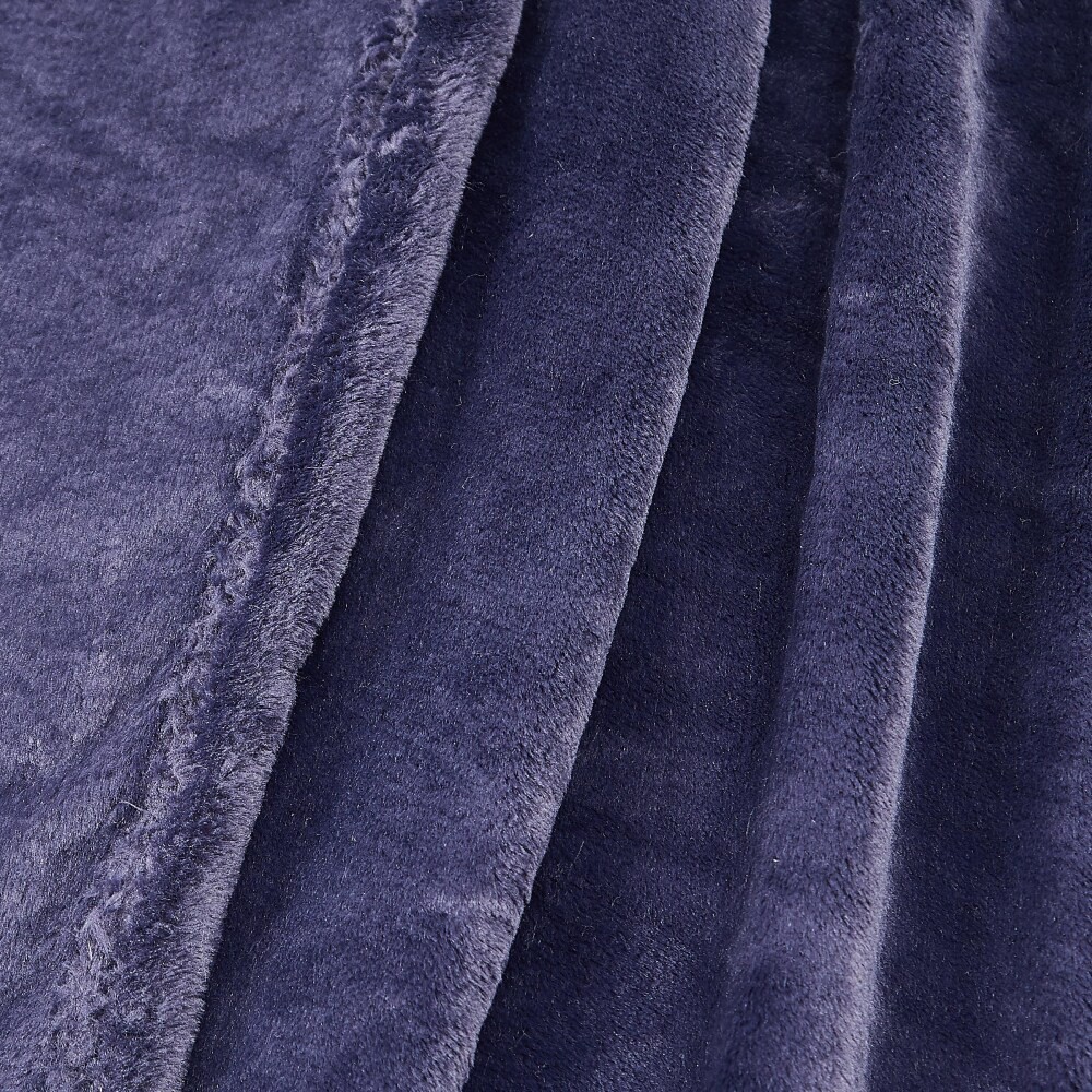 slide 2 of 3, Modavari Home Fashions King Rolled Blanket - Dark Blue, King Size
