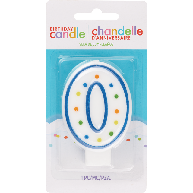 slide 1 of 1, AMSCAN Cndl Birthday Polka Dots #0, 1 ct