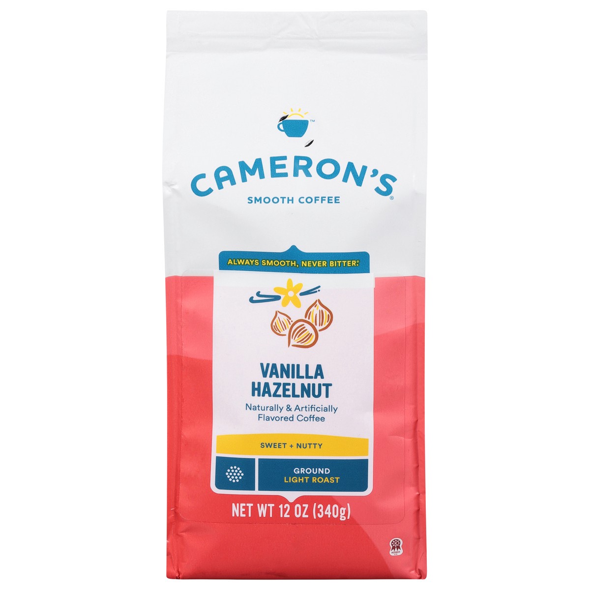 slide 1 of 4, Cameron's Light Roast Ground Vanilla Hazelnut Coffee, 12 oz