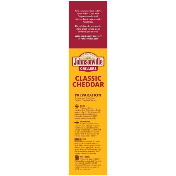 slide 3 of 9, Johnsonville Cheddar Classic Patty, 24 oz