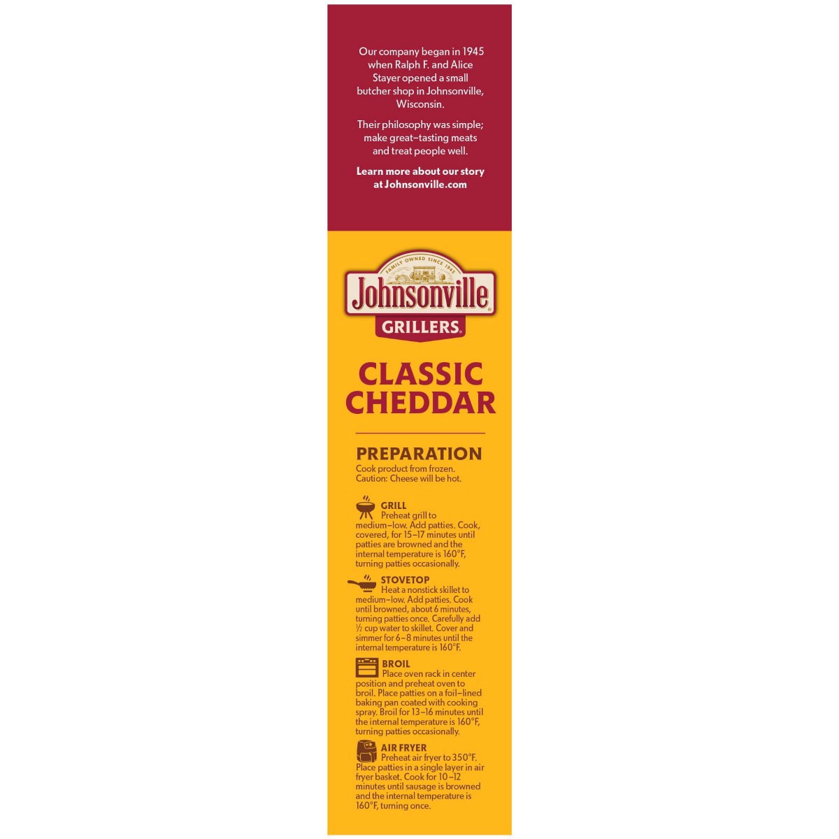 slide 6 of 9, Johnsonville Cheddar Classic Patty, 24 oz