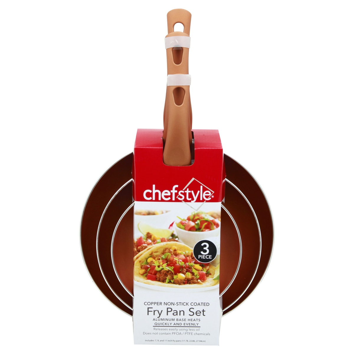 slide 1 of 1, chefstyle Non-Stick Fry Pan Set, 3 ct