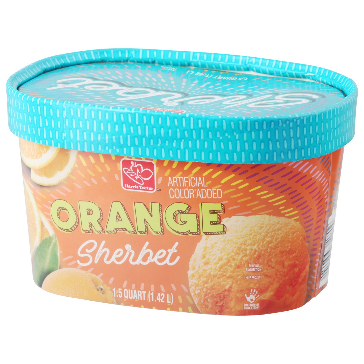 slide 9 of 10, Harris Teeter Sherbet - Orange, 48 oz