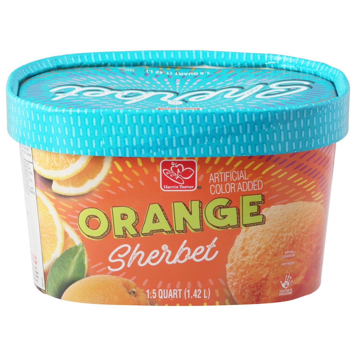 slide 1 of 10, Harris Teeter Sherbet - Orange, 48 oz