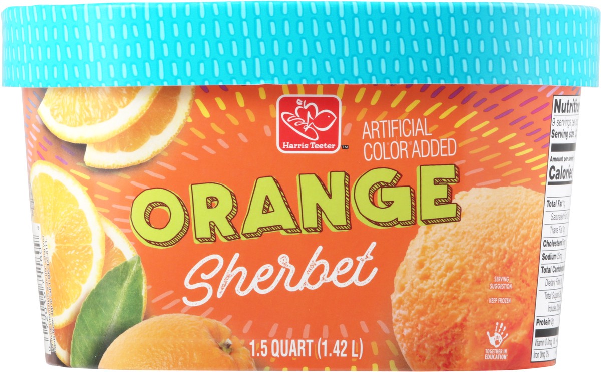 slide 6 of 10, Harris Teeter Sherbet - Orange, 48 oz