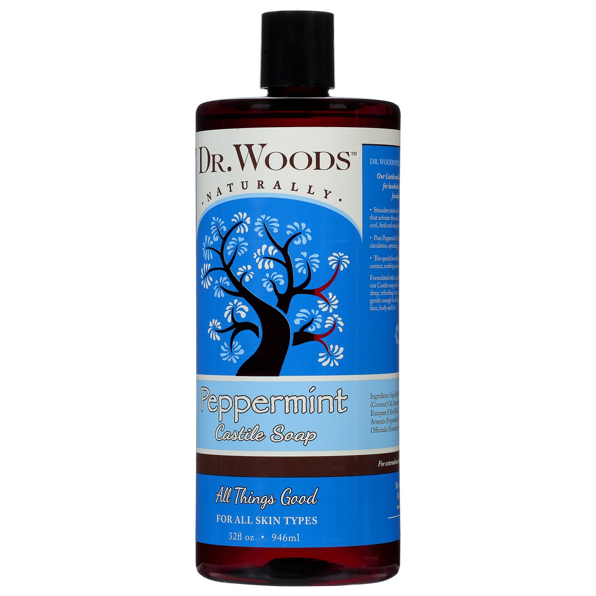 slide 3 of 12, Dr. Woods Peppermint Castile Soap 32 fl oz, 32 fl oz