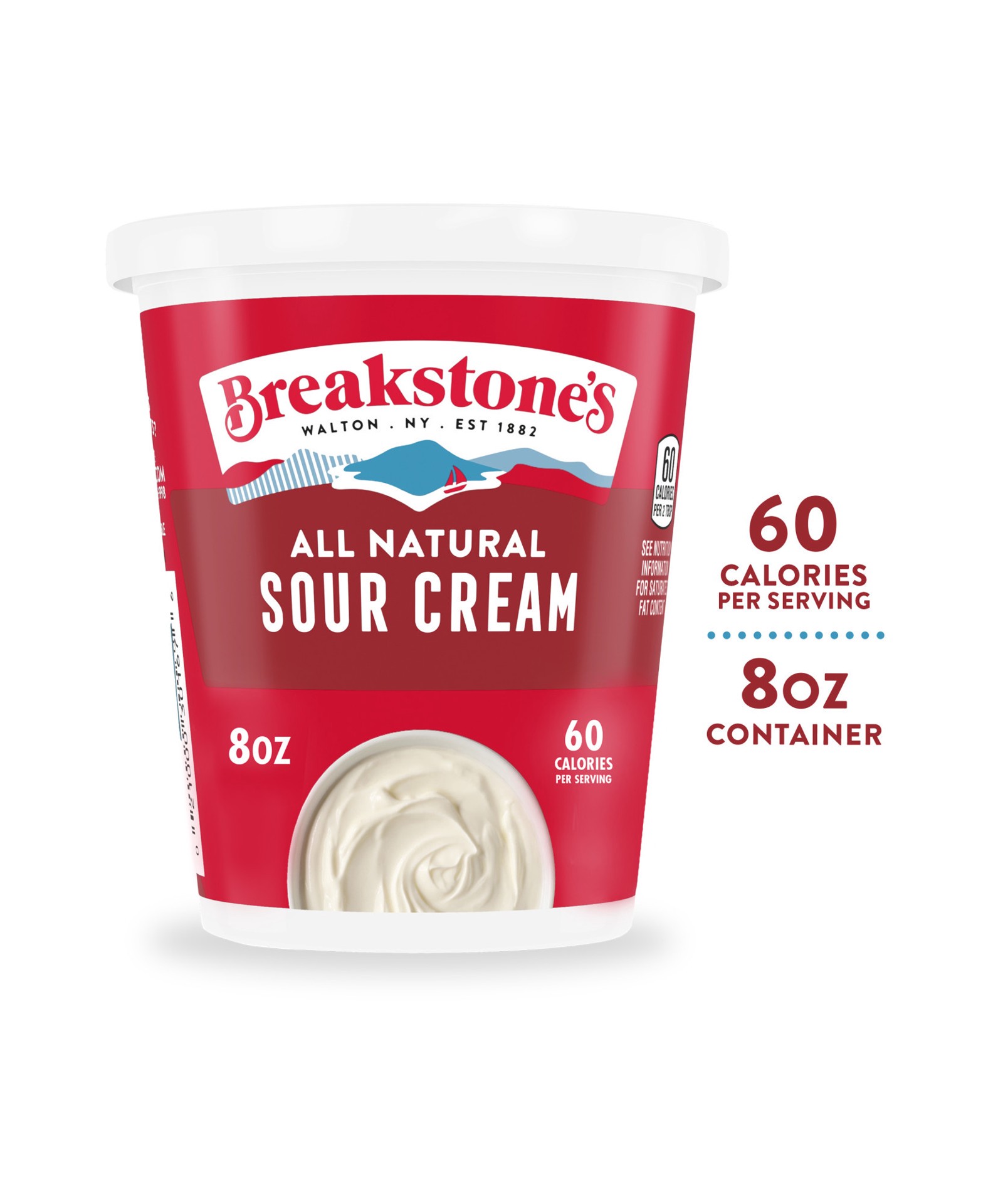 slide 1 of 20, Breakstone's All Natural Sour Cream, 8 oz Tub, 8 oz
