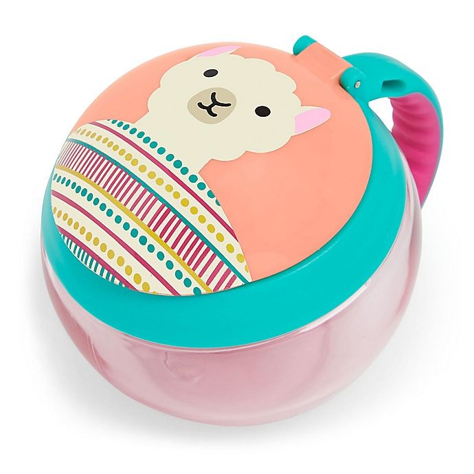 slide 1 of 7, Skip Hop SKIP*HOP Zoo Llama Snack Cup, 7.5 oz