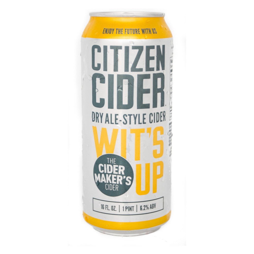 slide 2 of 2, Citizen Cider Unfiltered Dry Craft Wit's Up Cider 4 - 16 fl oz Cans, 4 ct
