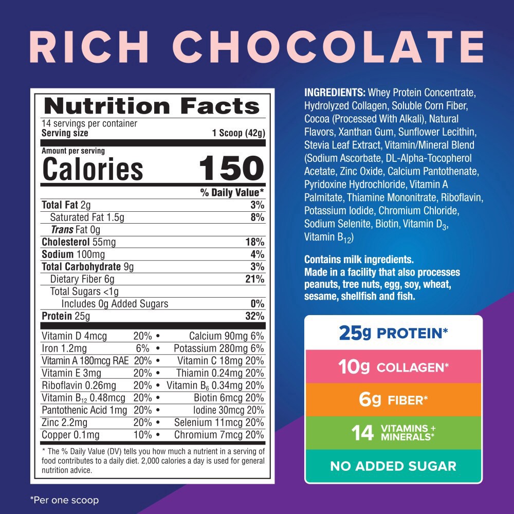 slide 3 of 6, Pure Protein All In One Chocolate Powder, 1.25 lb / 20 oz