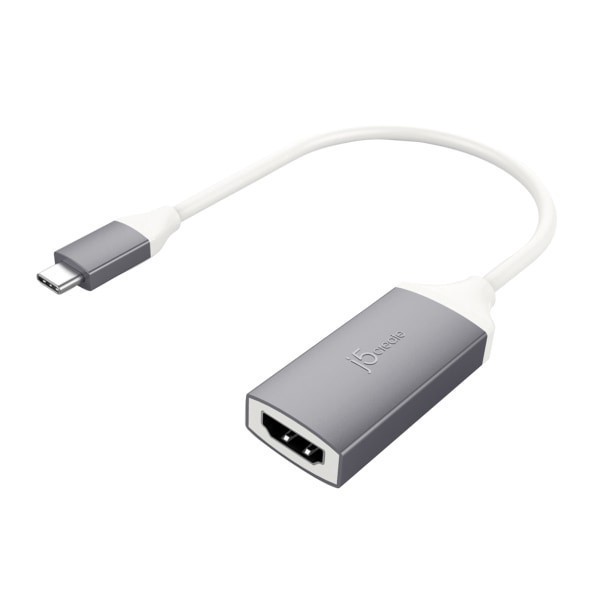 slide 3 of 5, j5create Usb Type-C-To-4K Hdmi Adapter, 7.87'', Gray, Jca153G, 1 ct