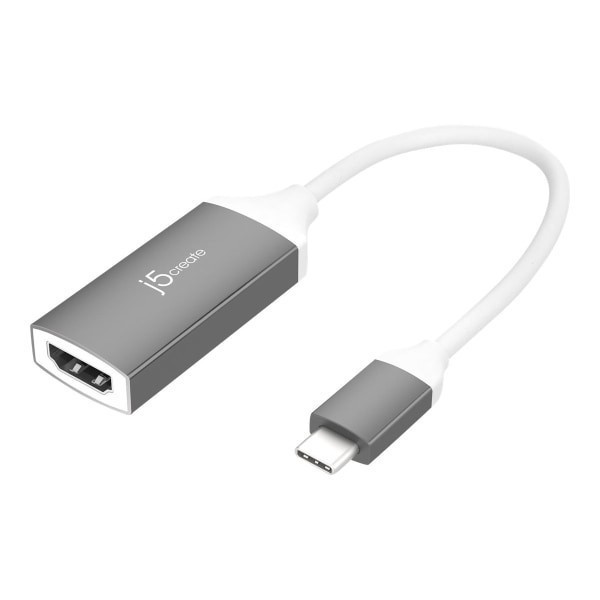 slide 4 of 5, j5create Usb Type-C-To-4K Hdmi Adapter, 7.87'', Gray, Jca153G, 1 ct