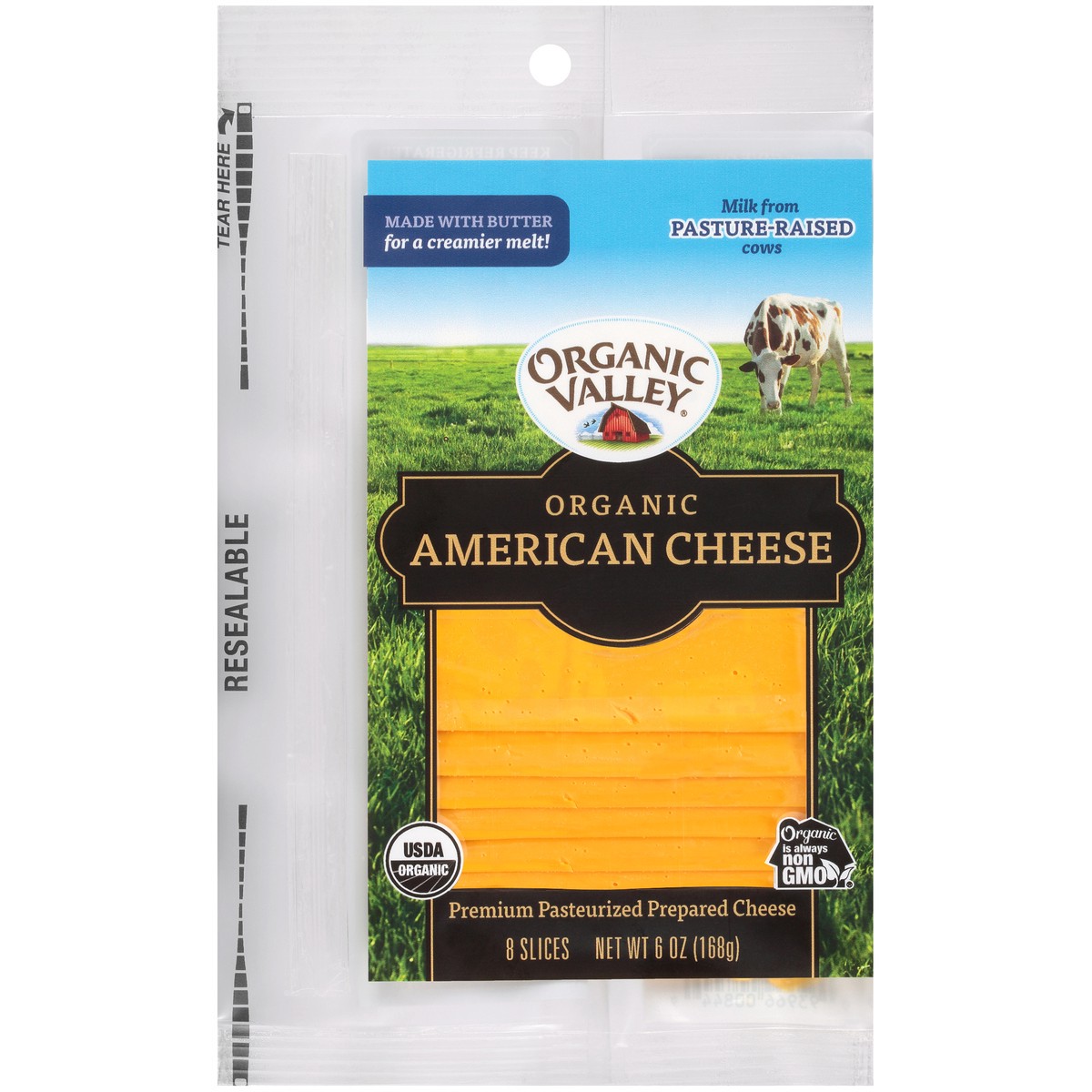 slide 1 of 11, Organic Valley Organic American Cheese Slices - 8 ct,