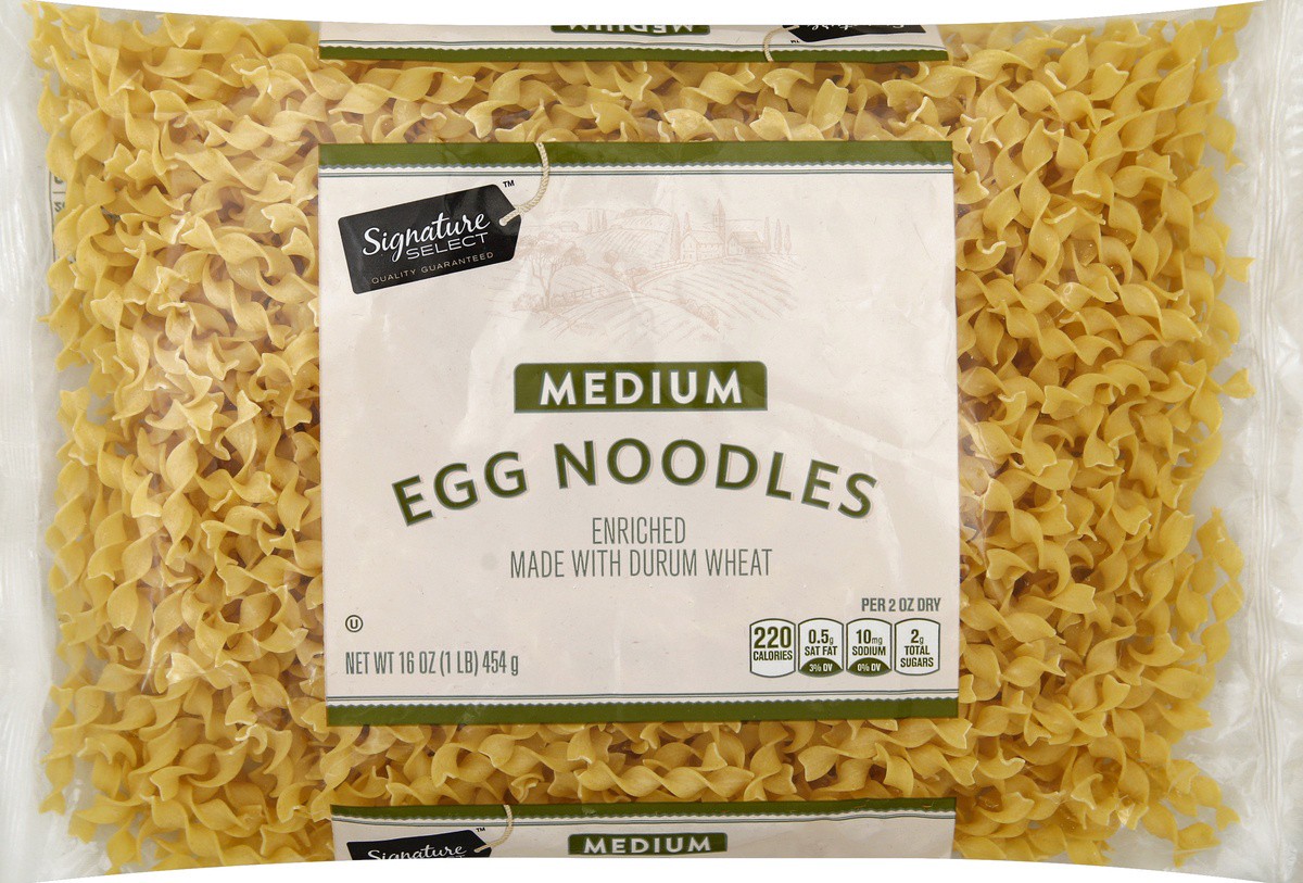 slide 5 of 5, Signature Select Medium Egg Noodles 16 oz, 16 oz