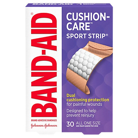 slide 1 of 1, Band-Aid Brand Adhesive Bandages Sport Strip Extra Wide, 30 ct