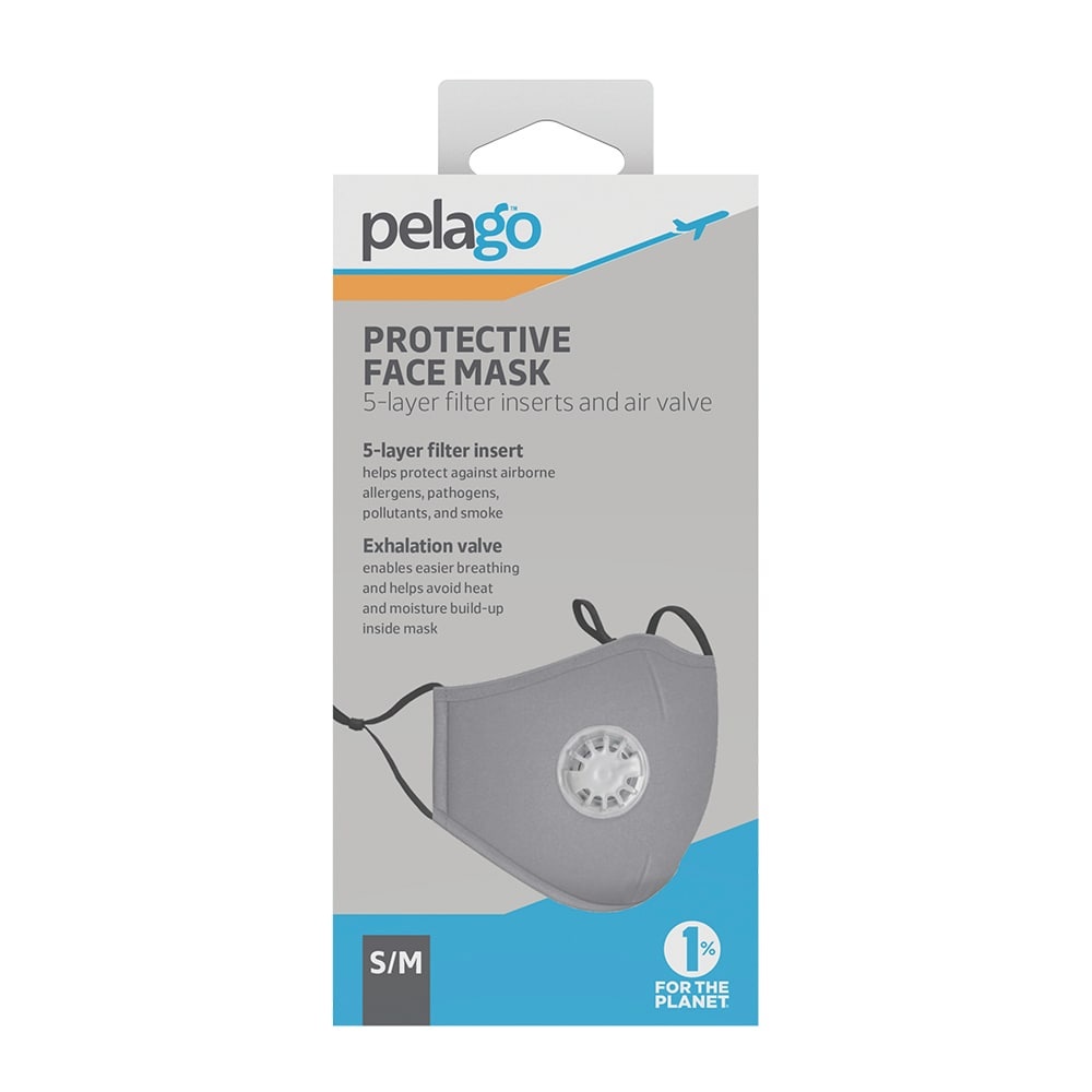 slide 1 of 1, Pelago Protective Face Mask - Gray, Sm-Med