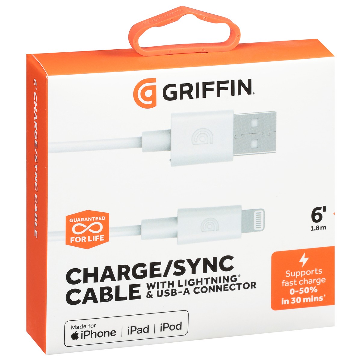 slide 8 of 11, Griffin Bros. Bros. 6 ft Charge/Sync Cable, 1 ea, 1 ct
