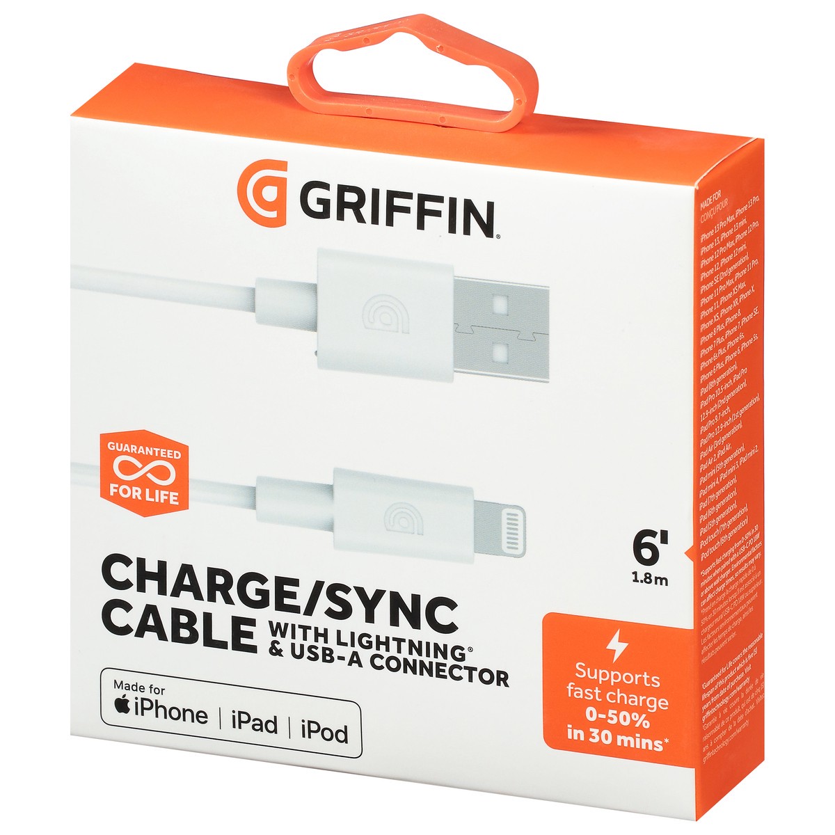 slide 3 of 11, Griffin Bros. Bros. 6 ft Charge/Sync Cable, 1 ea, 1 ct