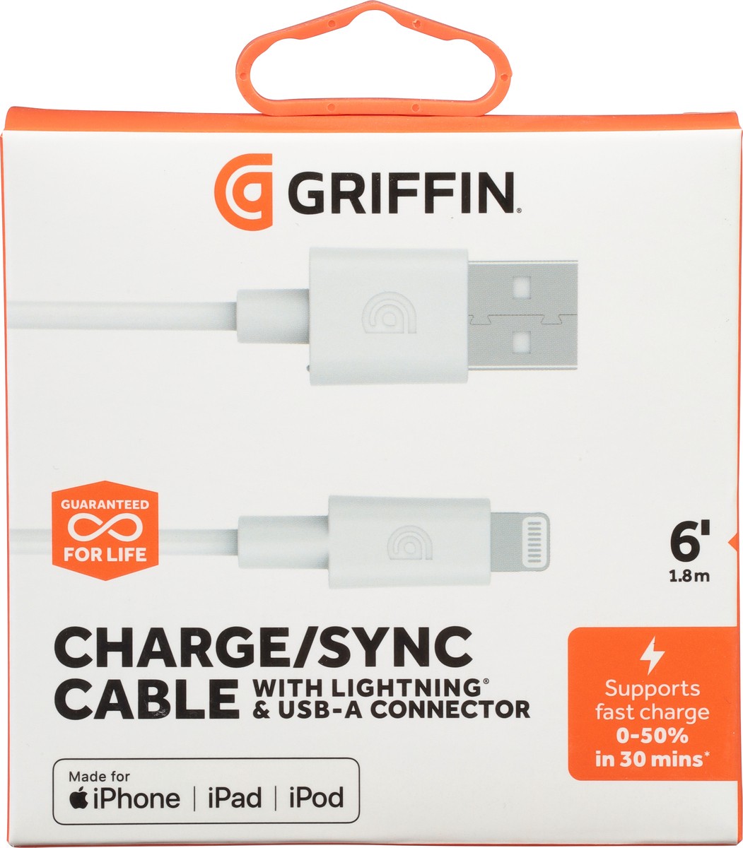 slide 7 of 11, Griffin Bros. Bros. 6 ft Charge/Sync Cable, 1 ea, 1 ct