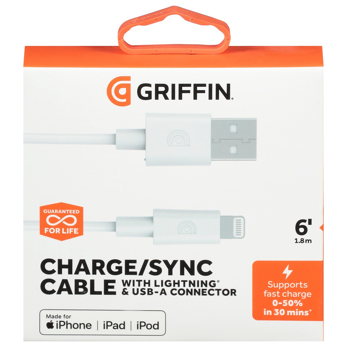 slide 4 of 11, Griffin Bros. Bros. 6 ft Charge/Sync Cable, 1 ea, 1 ct
