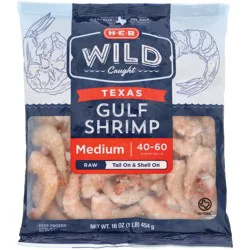 H-E-B Medium Raw Wild Gulf Shrimp, 41-60 Count
