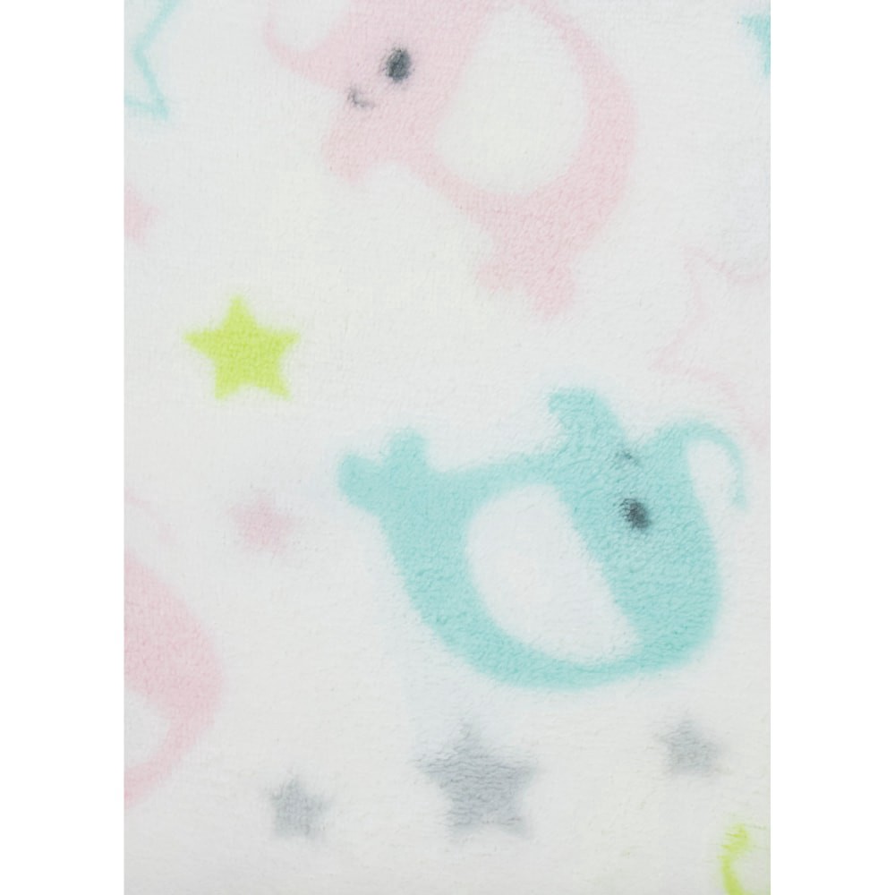 slide 3 of 4, Cutie Pie Elephant Print Plush Baby Blanket - Light Pink, 1 ct