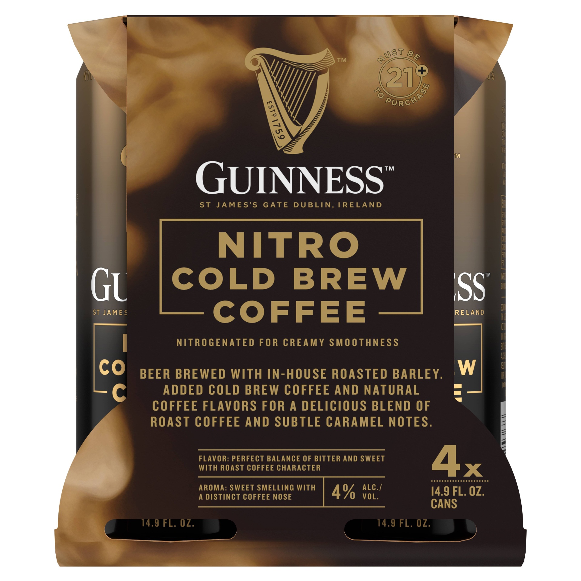 slide 1 of 1, Guinness Nitro Cold Brew Coffee Stout, 60 fl oz