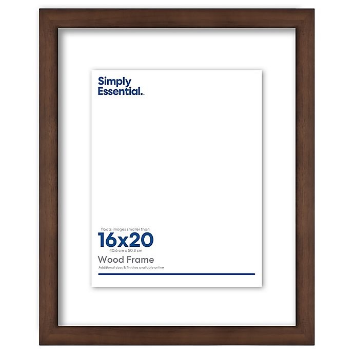 slide 1 of 1, Simply Essential Gallery Floating Wood Wall Frame - Walnut, 16 in x 20 in