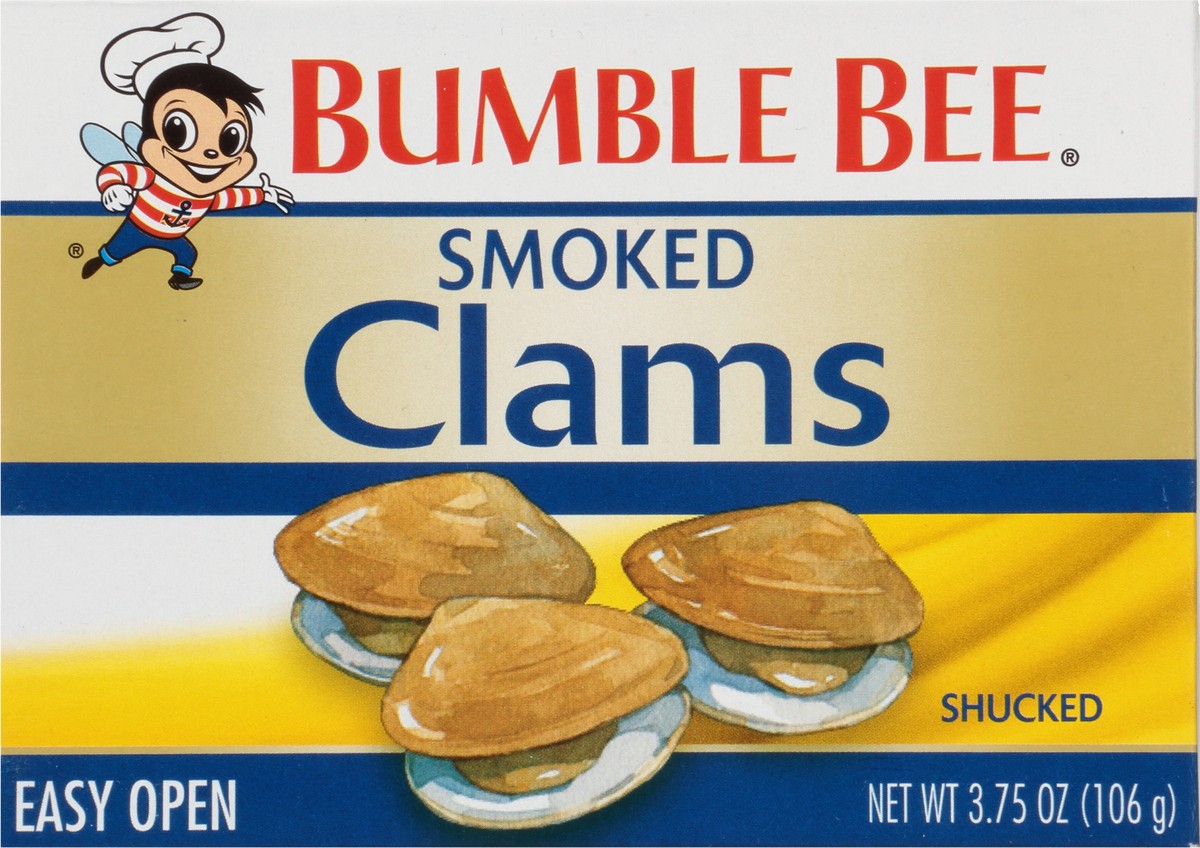 slide 2 of 13, Bumble Bee Shucked Smoked Clams 3.75 oz, 3.75 oz