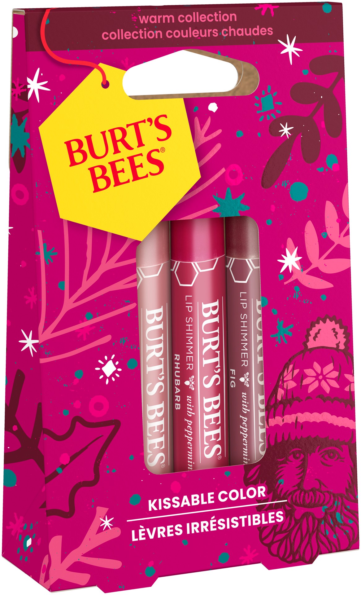slide 4 of 5, Burt's Bees Kissable Color Warm Collection Lip Shimmer Gift Set, Natural Origin Lip Care, 3 Tubes, 0.09 oz., 1 ct