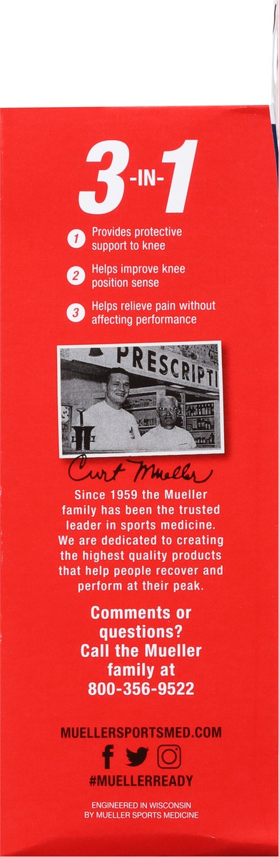 slide 2 of 9, Mueller Moderate 4-Way Stretch Knee Support with Removable Strap Md/Lg 1 ea, 1 ct