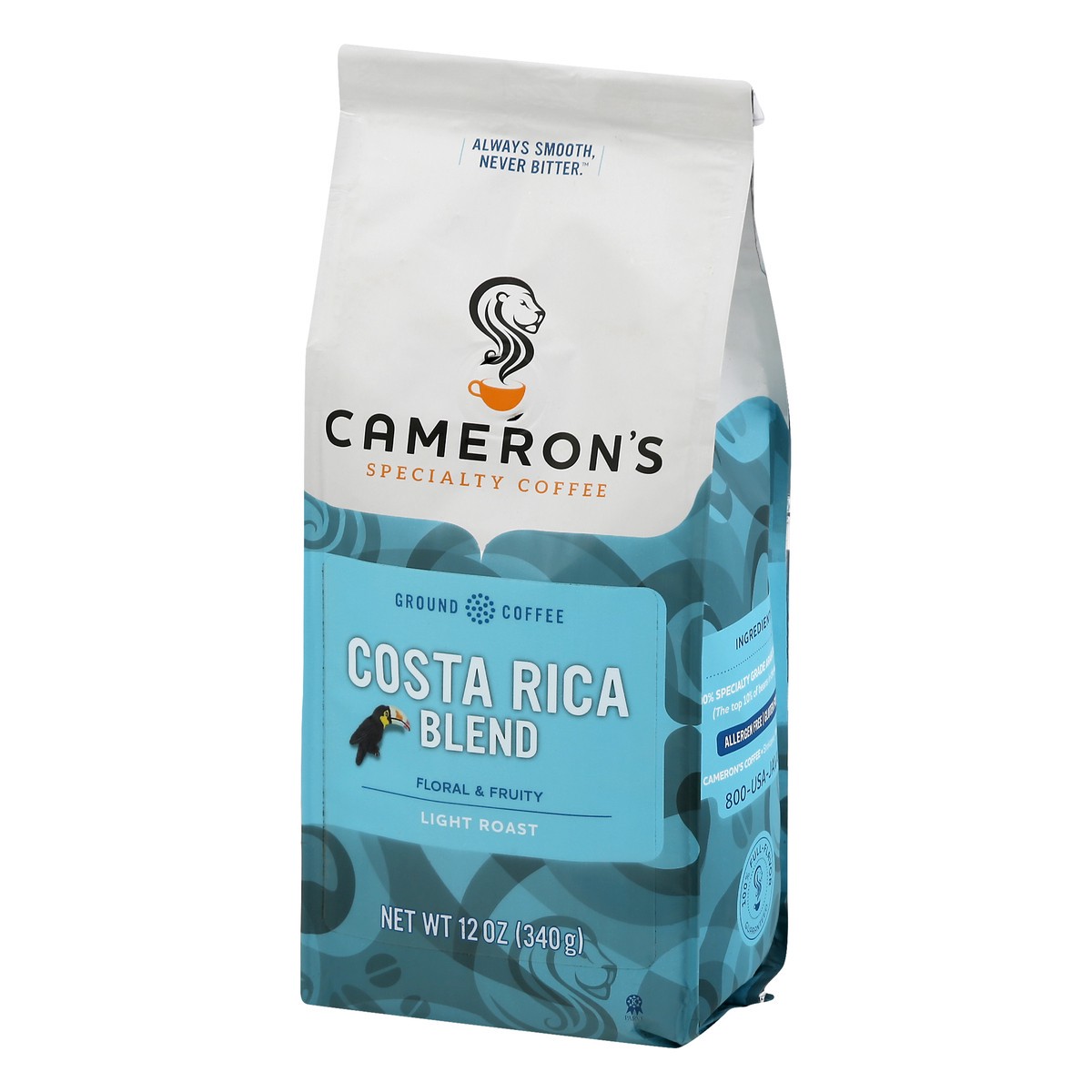 slide 3 of 9, Cameron's Coffee, Ground, Light Roast, Costa Rica Blend, 12 oz