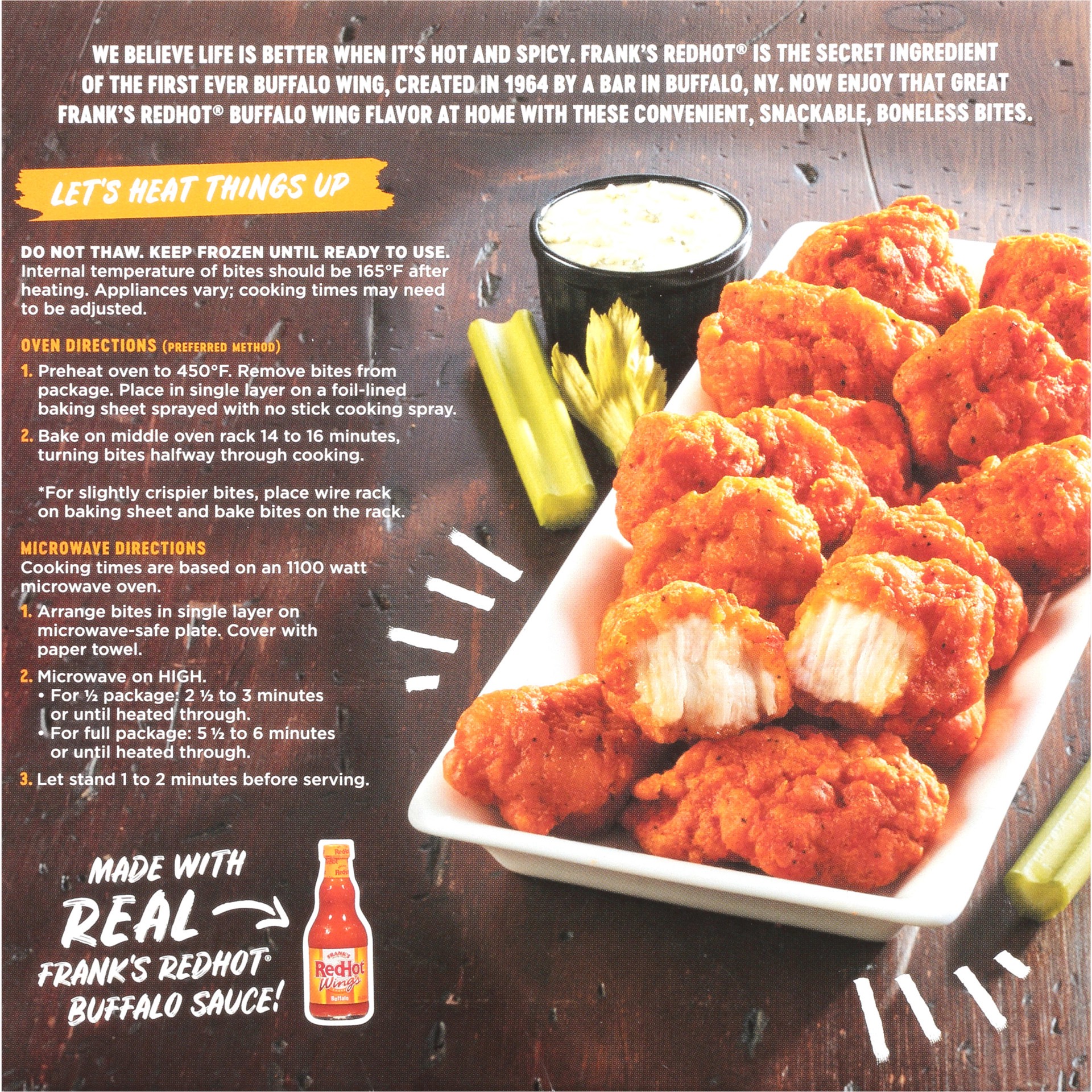 slide 4 of 5, Frank's RedHot  Frozen Chicken Bites - Buffalo, 15 oz