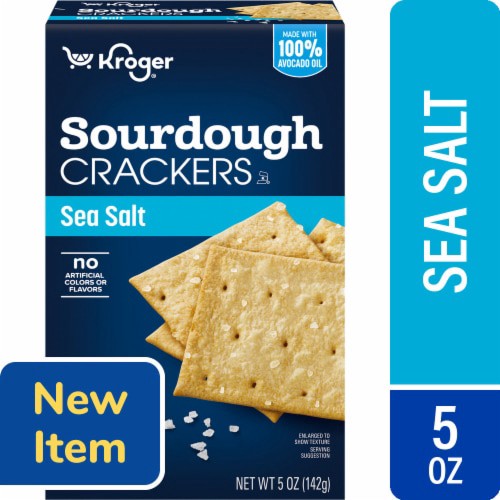 slide 1 of 1, Kroger Sea Salt Sourdough Crisp Crackers, 5 oz, 5 oz