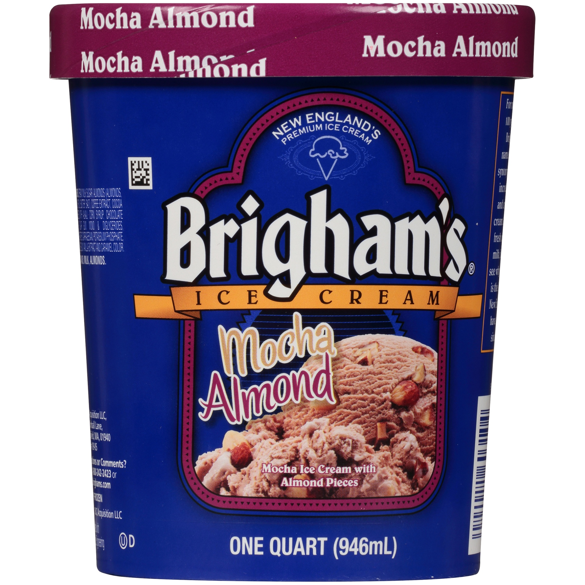 slide 2 of 7, Brigham's Mocha Almond Ice Cream, 1 qt