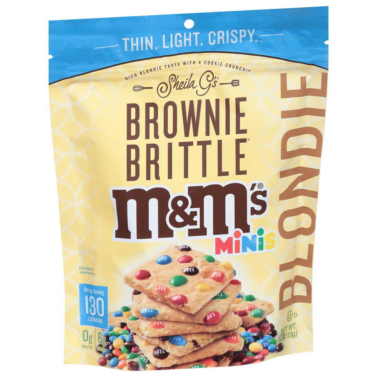 slide 7 of 14, Sheila G's Blondie M&M's Minis Brownie Brittle 4 oz, 4 oz