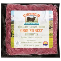 Prairie Legacy 92/8 Ground Grass Fed Beef 16 oz