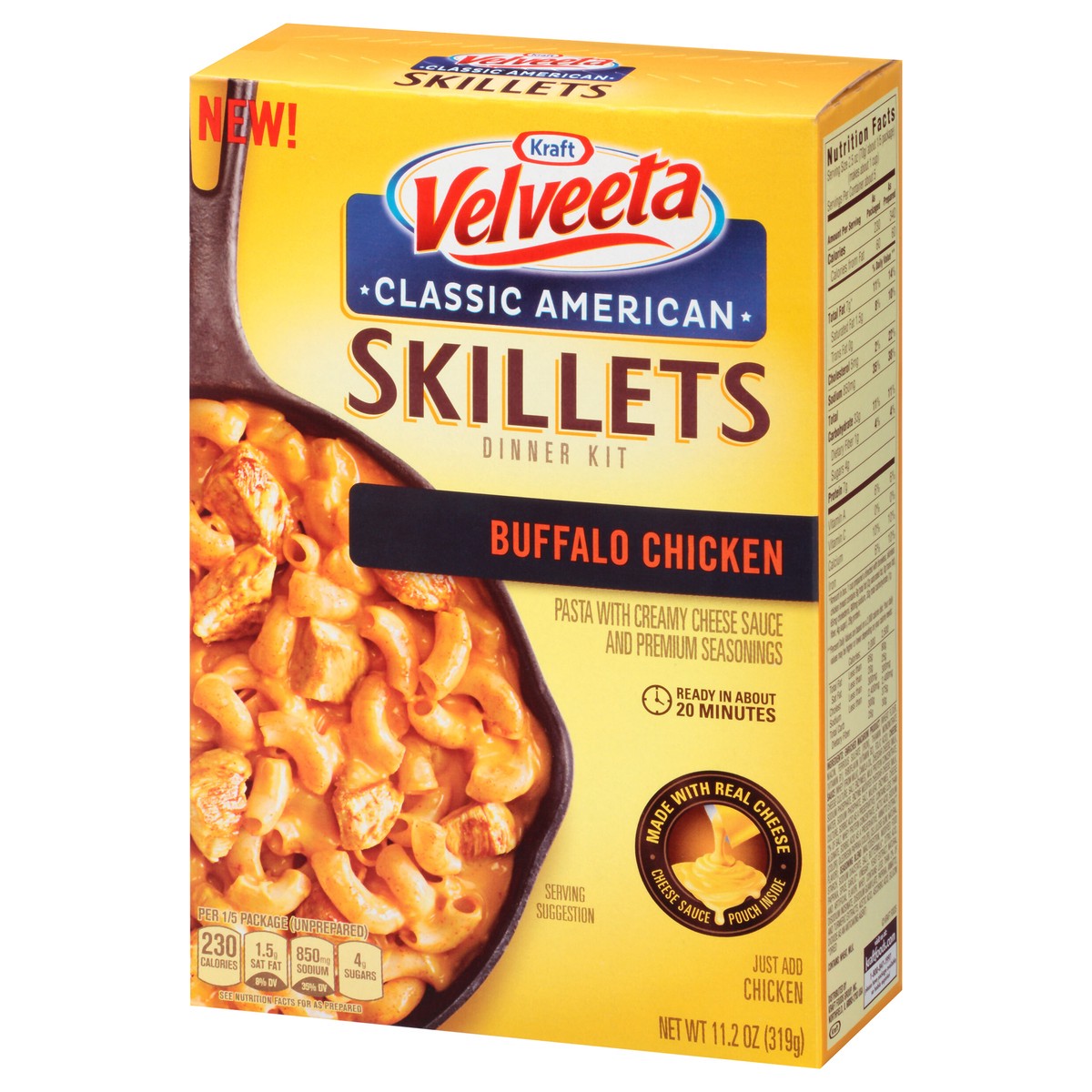 slide 2 of 14, Velveeta Classic American Skillets Buffalo Chicken Dinner Kit 11.2 oz Box, 11.2 oz