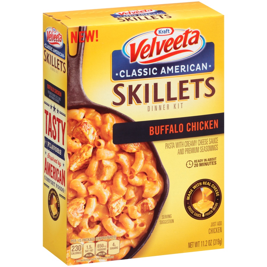 slide 2 of 8, Kraft Velveeta Classic American Skillets Buffalo Chicken Dinner Kit, 11.2 oz