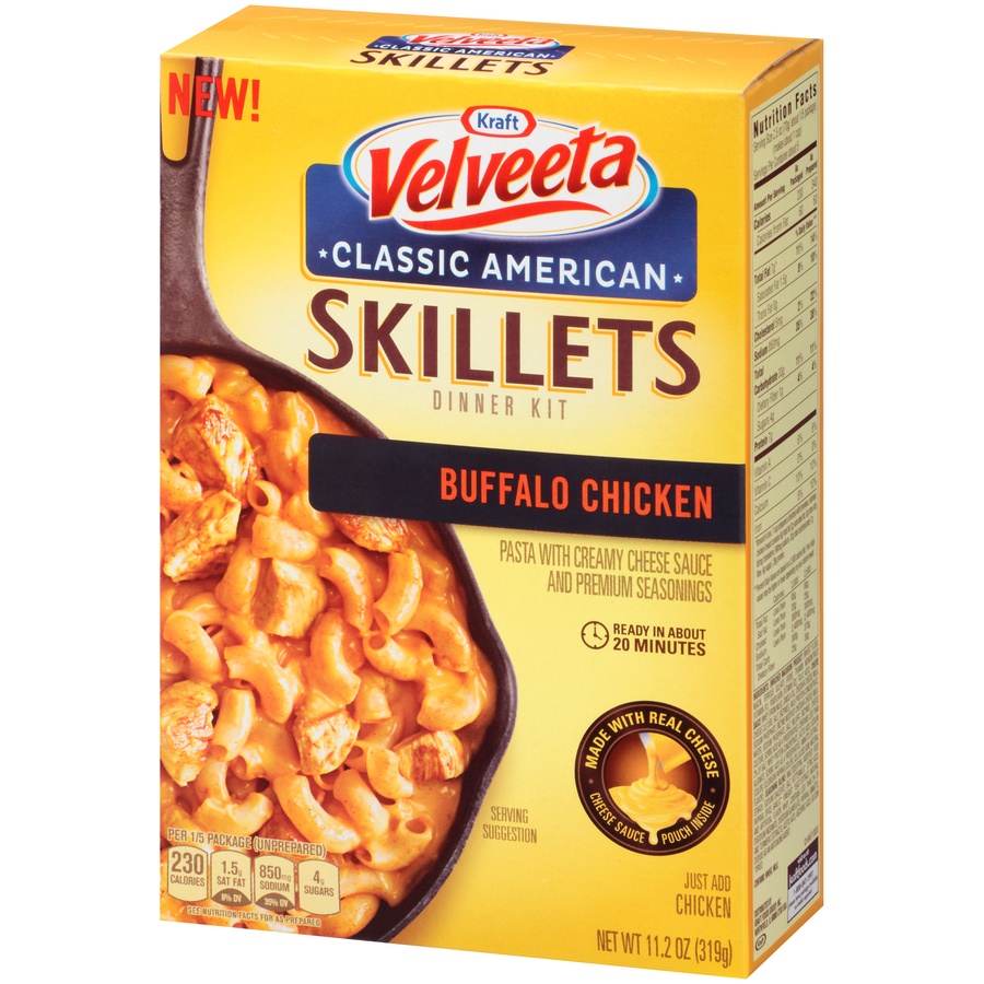 slide 3 of 8, Kraft Velveeta Classic American Skillets Buffalo Chicken Dinner Kit, 11.2 oz