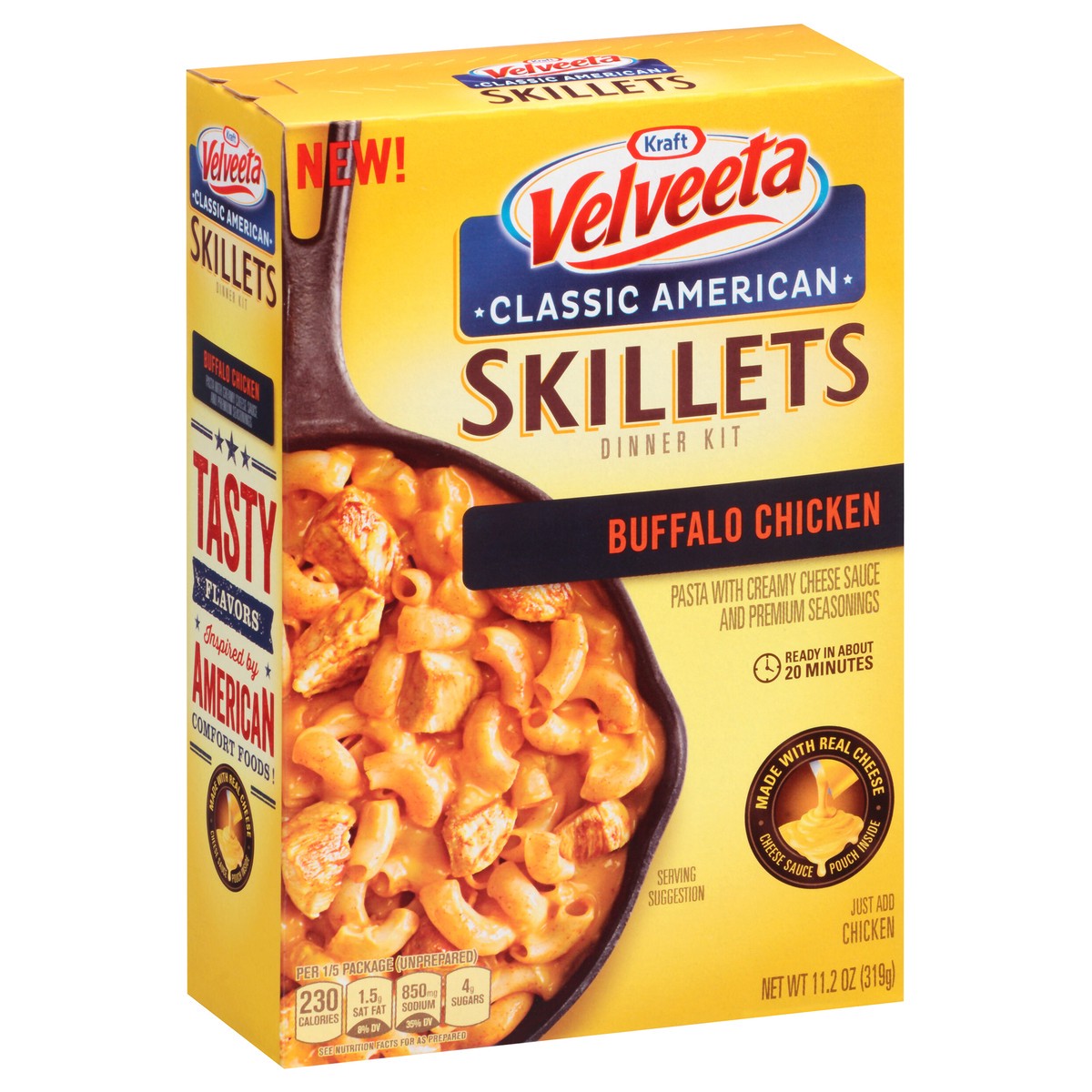 slide 12 of 14, Velveeta Classic American Skillets Buffalo Chicken Dinner Kit 11.2 oz Box, 11.2 oz