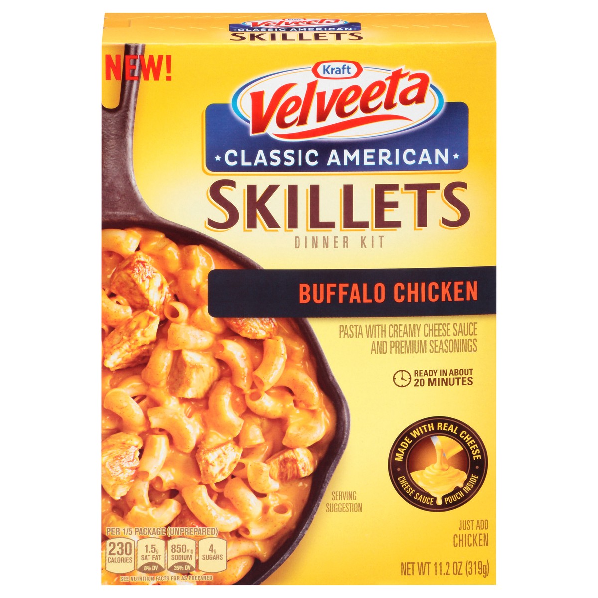 slide 14 of 14, Velveeta Classic American Skillets Buffalo Chicken Dinner Kit 11.2 oz Box, 11.2 oz