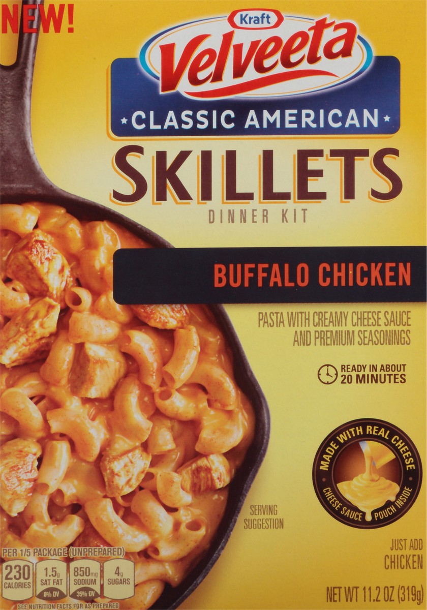 slide 9 of 14, Velveeta Classic American Skillets Buffalo Chicken Dinner Kit 11.2 oz Box, 11.2 oz